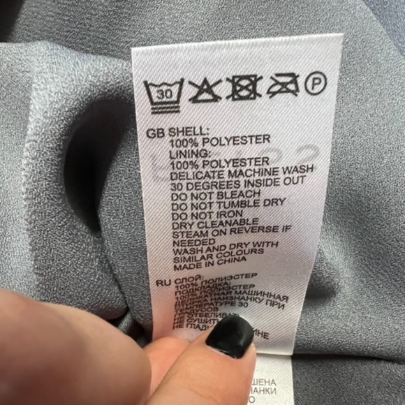 NWT Reiss Lydia textured self stripe dress - Steel - Size 2US/6UK - Picture 5 of 5